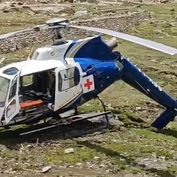 An air ambulance crash-landed during its approach to…